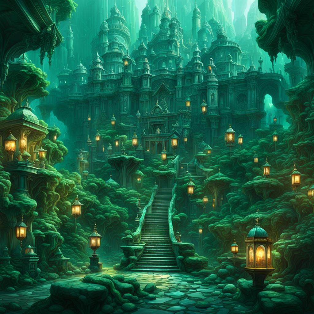 Brilliant Emeralds in a Detailed Digital Painting