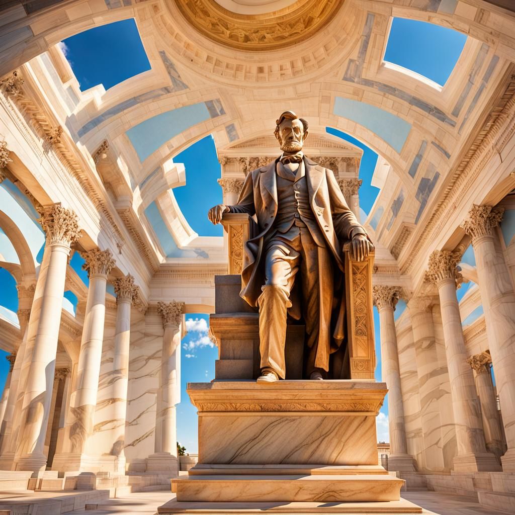 Abraham Lincoln in Roman Marble Style