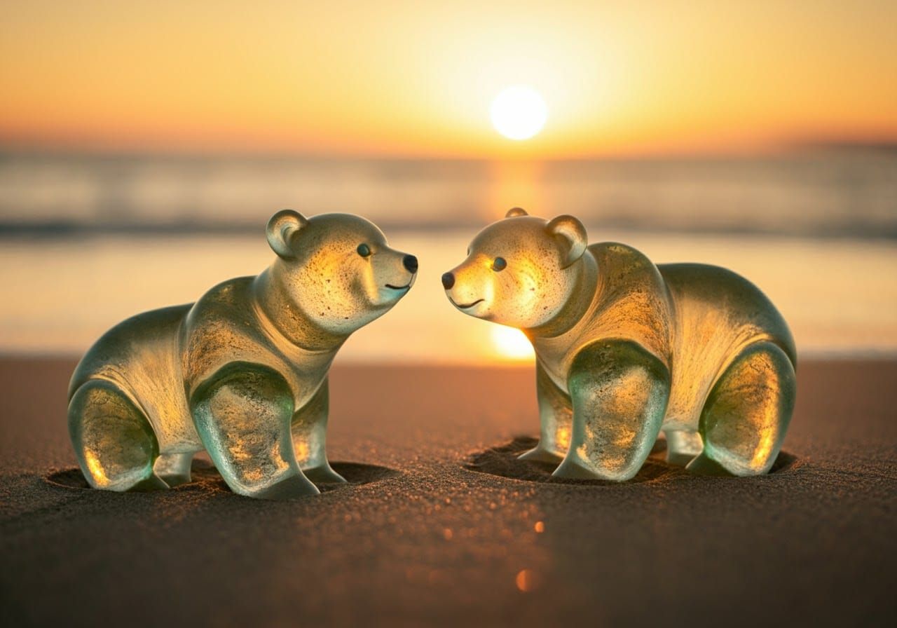 Sea Glass Couture Bear-Orchids in Dream Realm