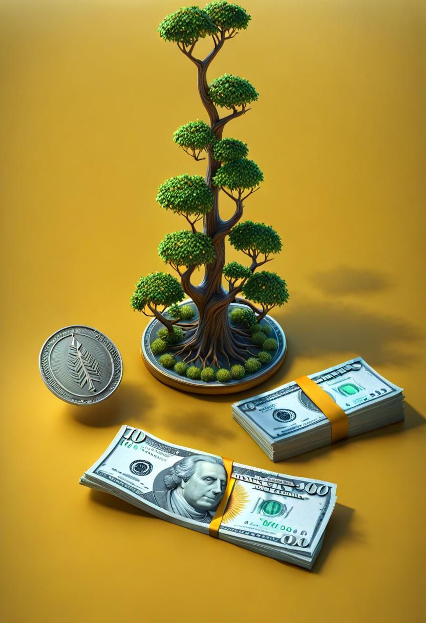 Galactic Money Tree: 8K Resolution Concept Art