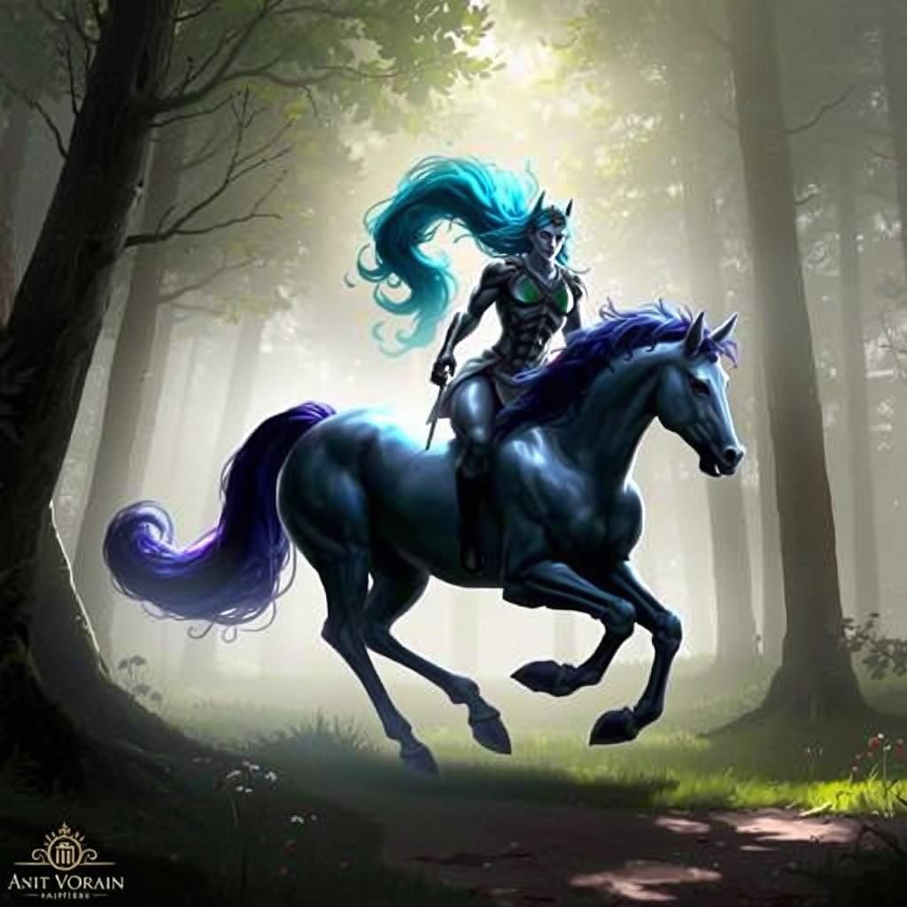 Majestic Centaur in Lush Meadow: Classical Mythology Art