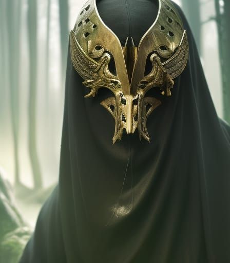 Masked Shaman in a forest clearing