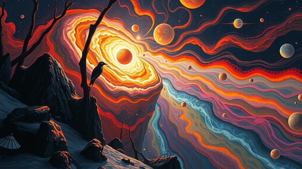 Cosmic Nebula: Universes Collide in Surreal Automatism