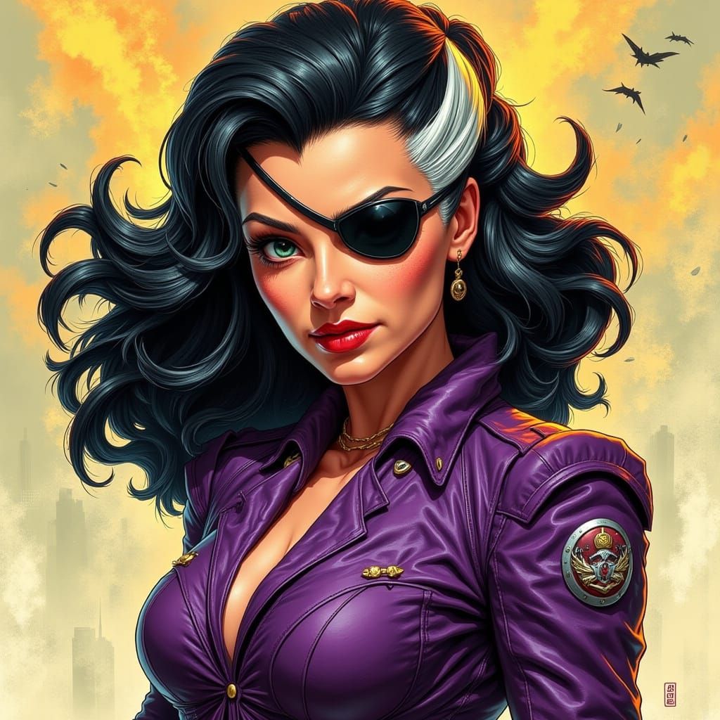 Comic Book Supervillain in 1950s Sci-Fi Pop Art