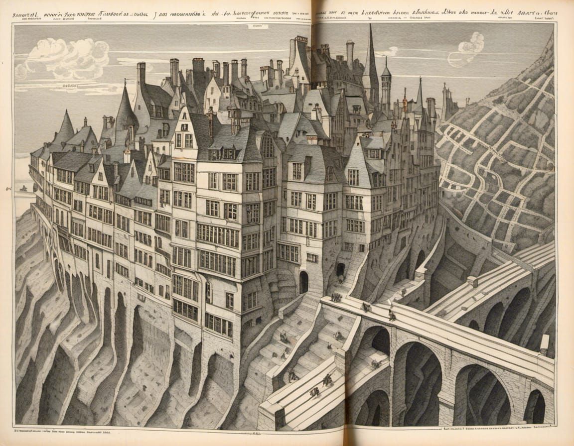 Detailed Termite Mound Cross-Section, Escher-esque Illustrat...