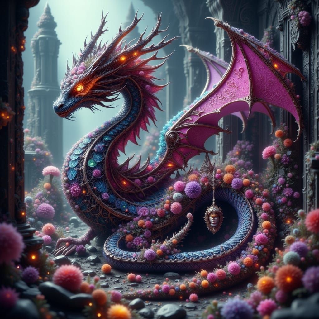 Clockwork Dragon in Hyperrealistic Fantasy Art Style