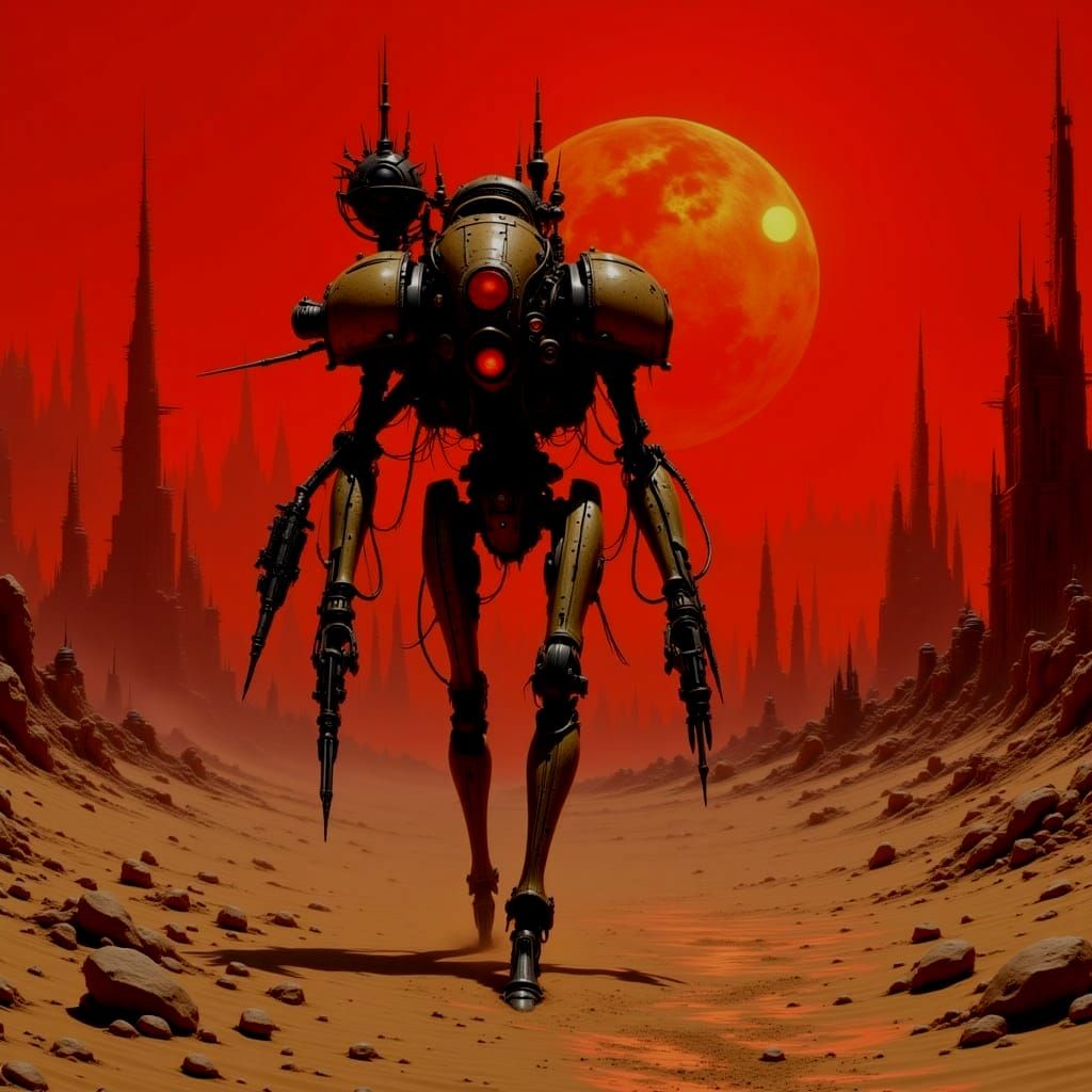 a  futuristic humanoid robot