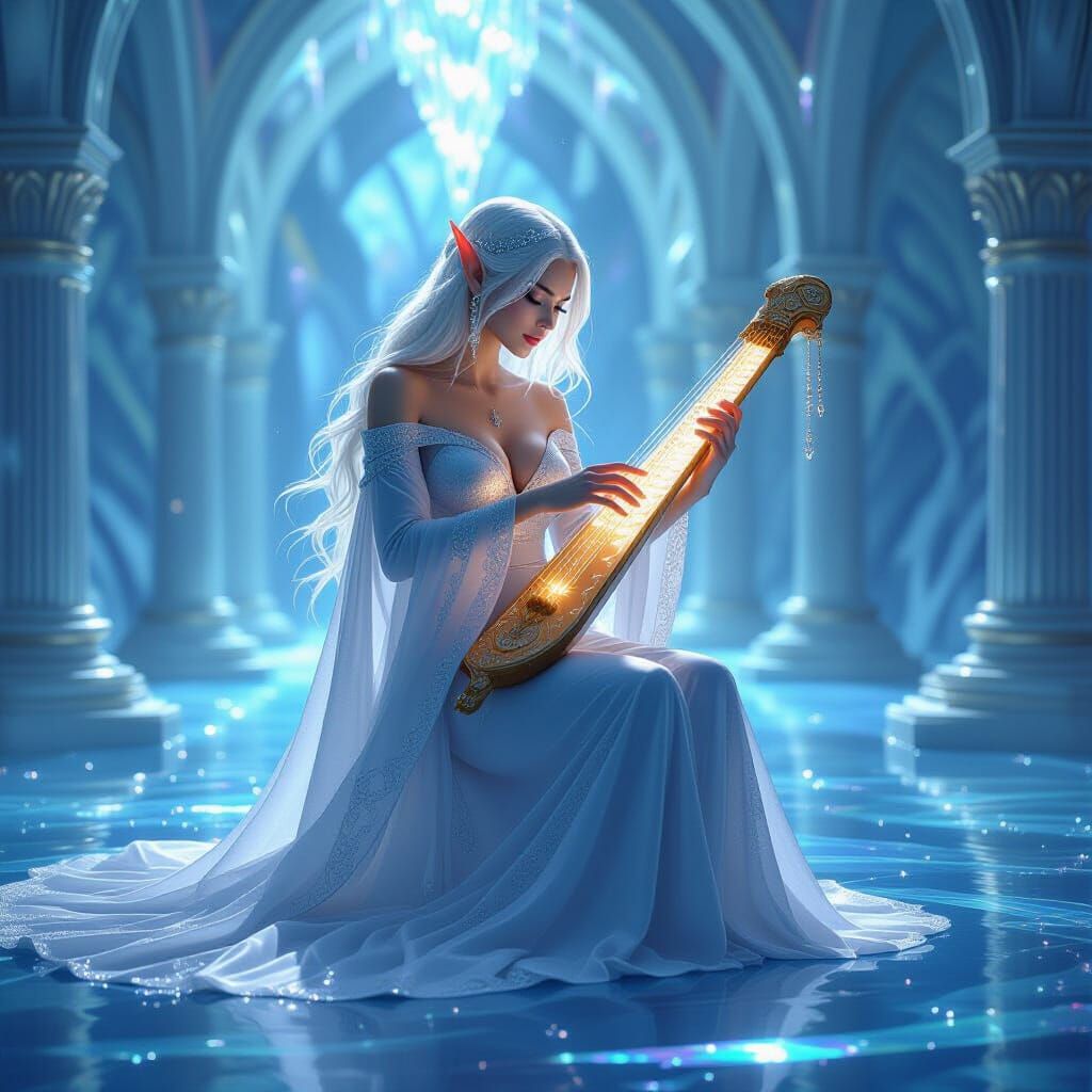 Pregnant Elf Sorceress in Starcrystal Palace