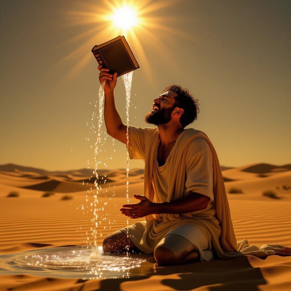 Divine Water Flows From Bible in Desert Miracle