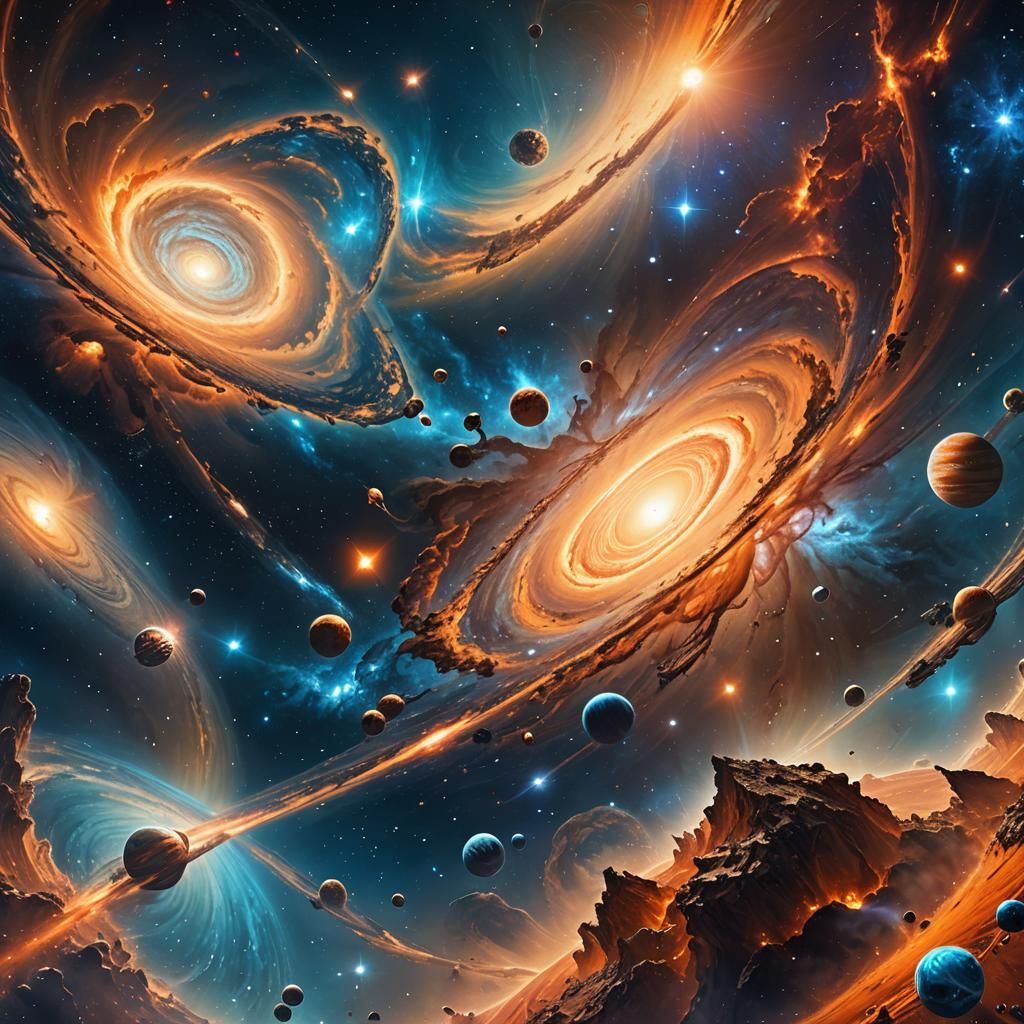 Galactic Vortex: A Deep Space Fantasy Landscape