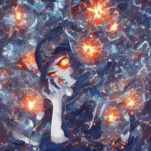 Wednesday Addams' Spooky Anime Christmas Portrait