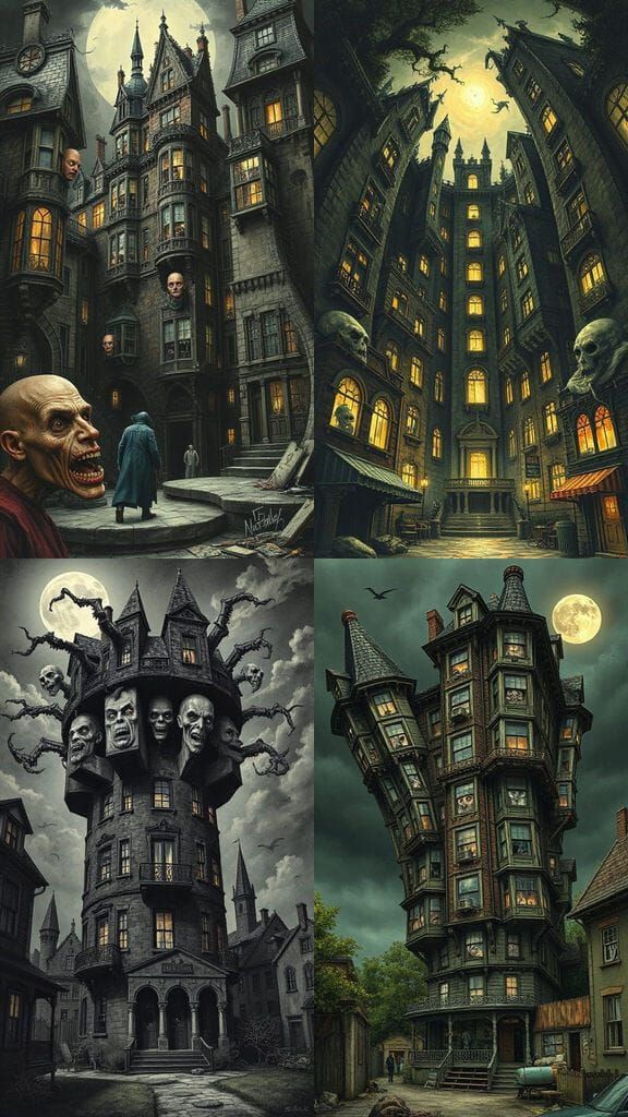 Nightmarish Visage in Morbid Horror Style