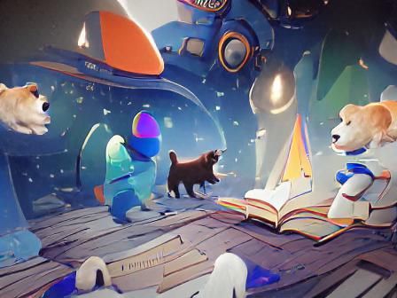 Astronaut Animals in Space: Iridescent Illustration