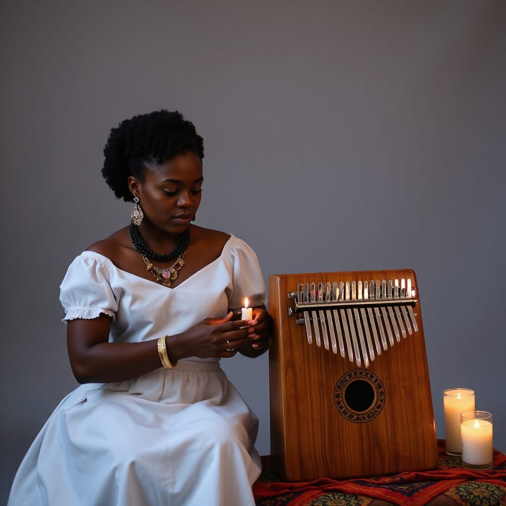 Soulful Afro-Centric Kalimba Goddess Radiates Galactic Wonde...