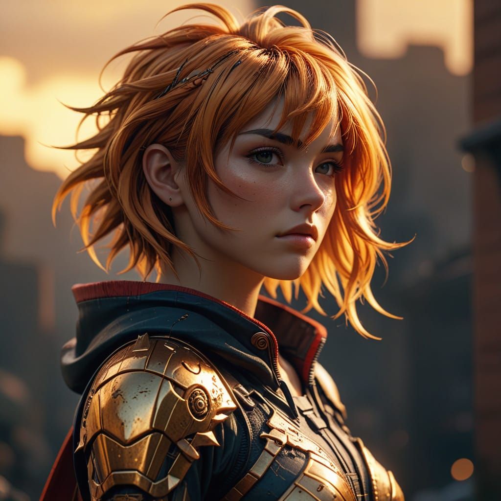 Detailed 3D Anime Art Inspired by Studio Trigger