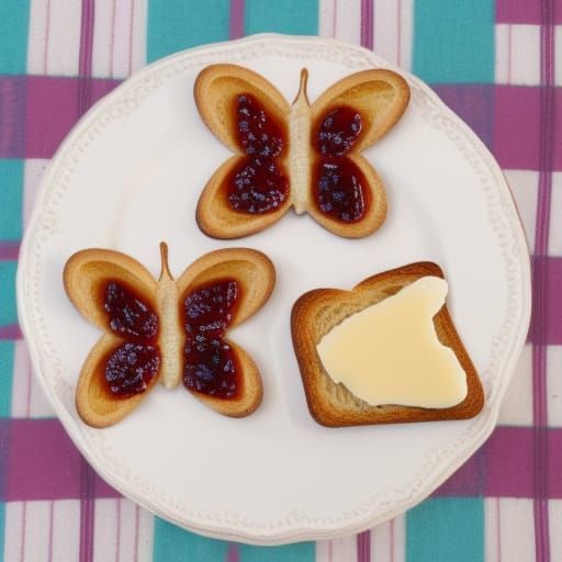 Butter Butterfly on Toast and Jam