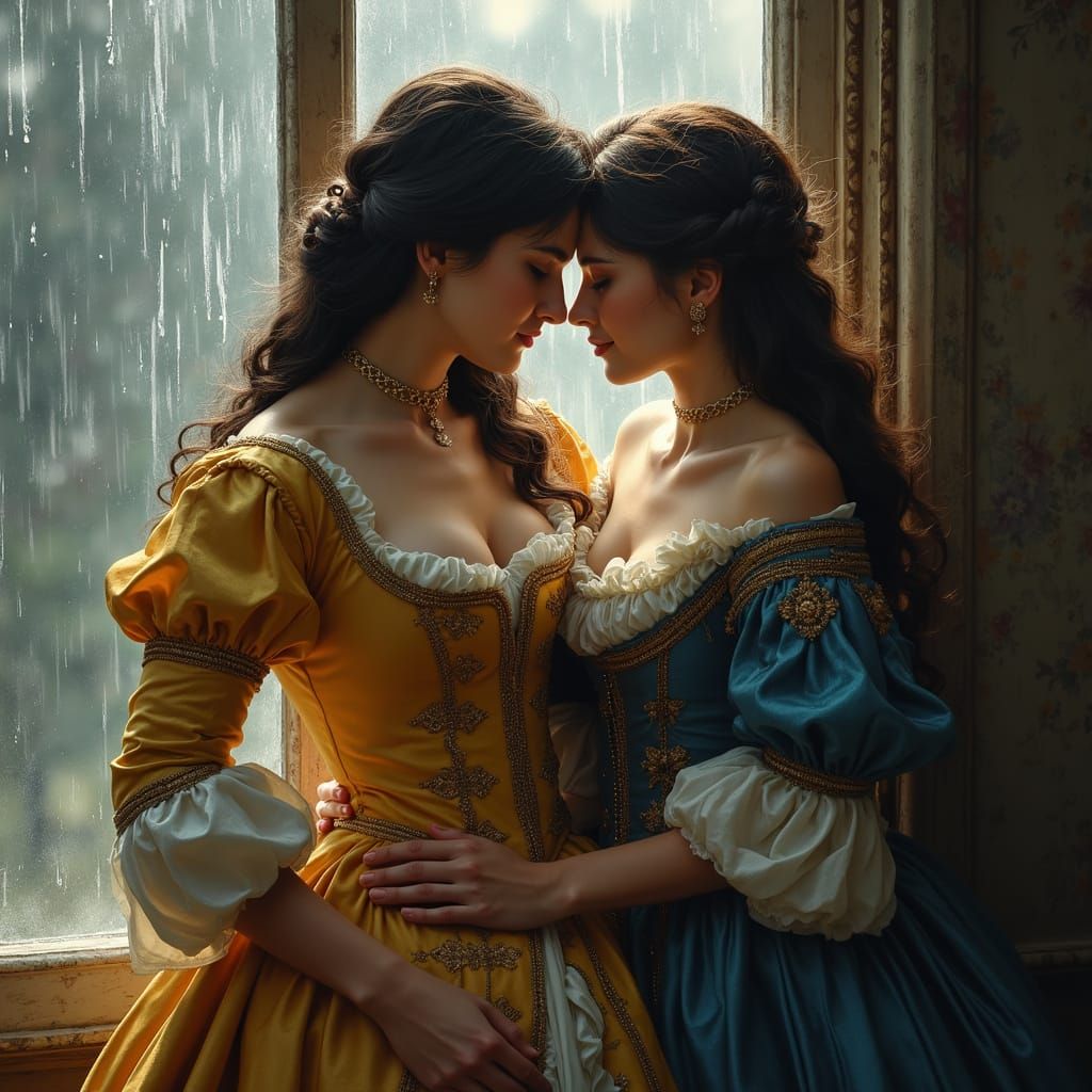 Peter the Great Embraces Eudoxia: Baroque Impression