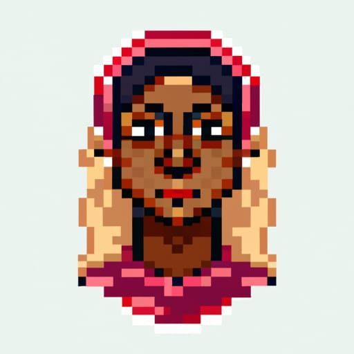 Somali Woman with Hijab in Pixel Art Style