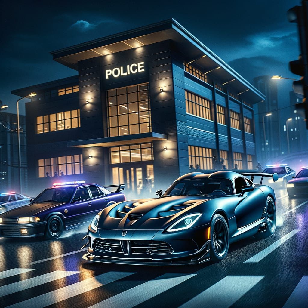 High-Speed Duel: Navy Dodge Viper vs Midnight Nissan Skyline