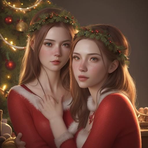 Festive Christmas Celebration with a Beautiful Couple