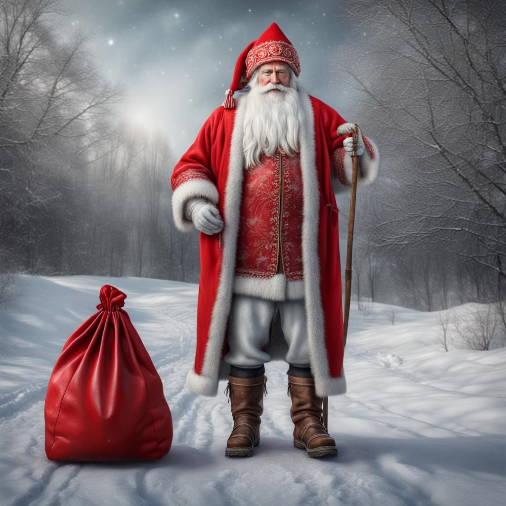 Hyper-Realistic Russian Father Frost on Old New Year's Eve