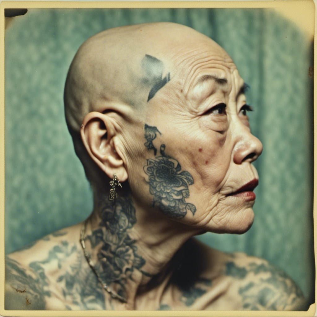 Sad Tattooed Woman Portrait