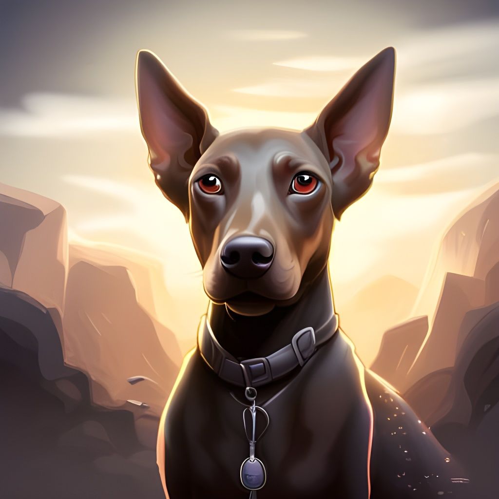 Chibi Doberman Pinscher Portrait: Fantasy Concept Art