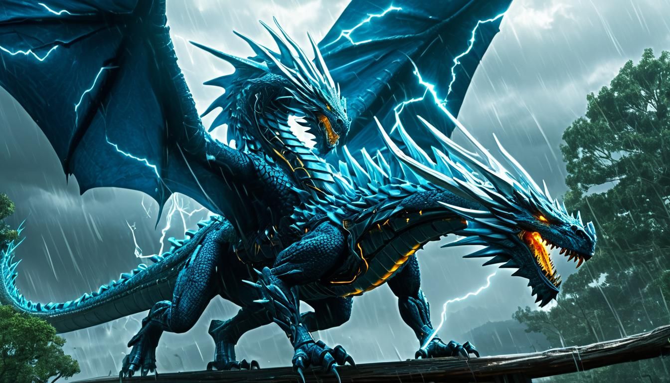 Two-headed cybernetic dragon.