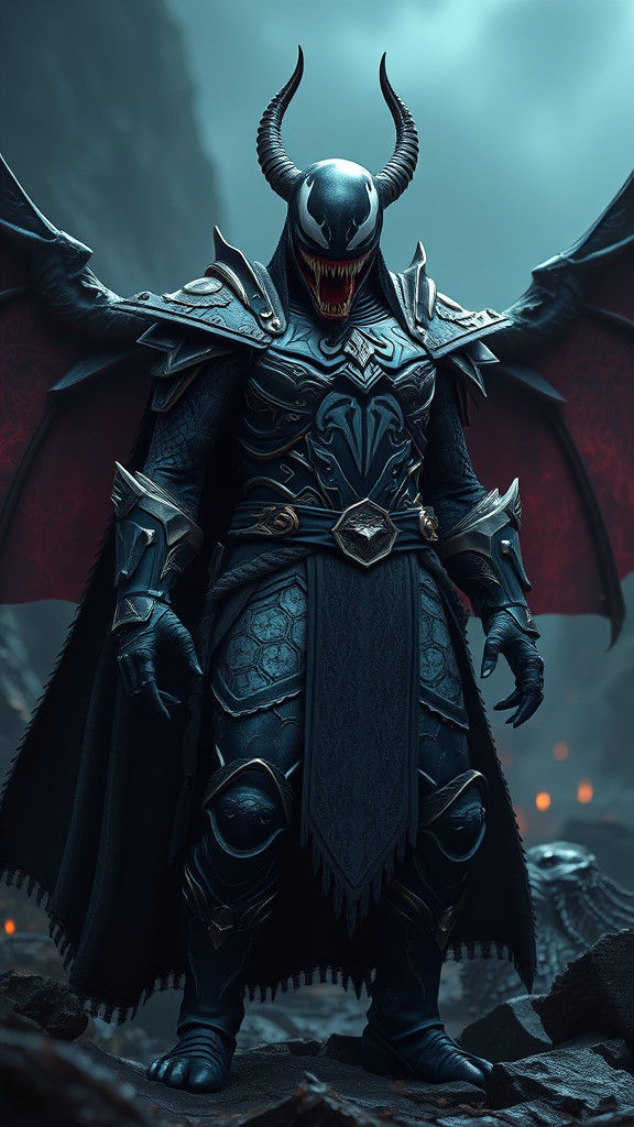 Venom as Viking Warrior in Mystical Realm