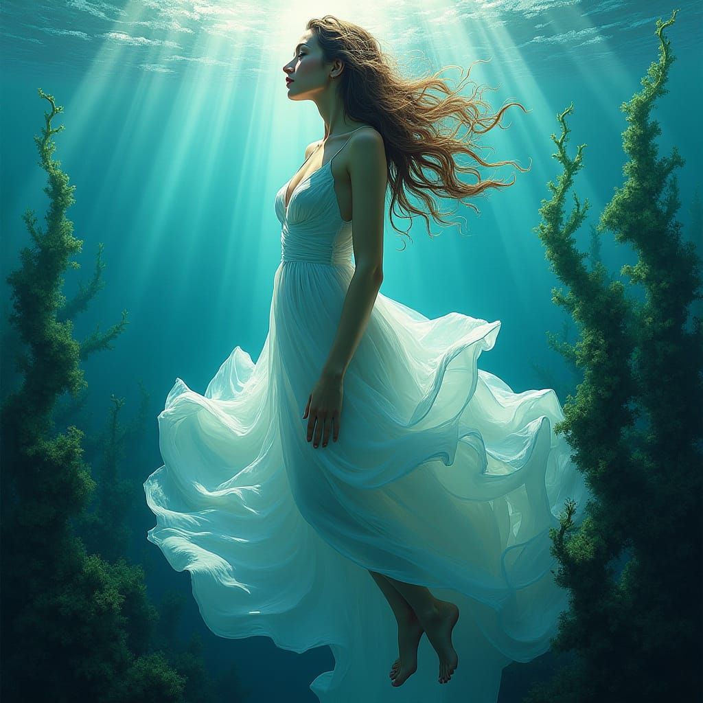 Ethereal Underwater Reverie in Hyper-Realistic Style