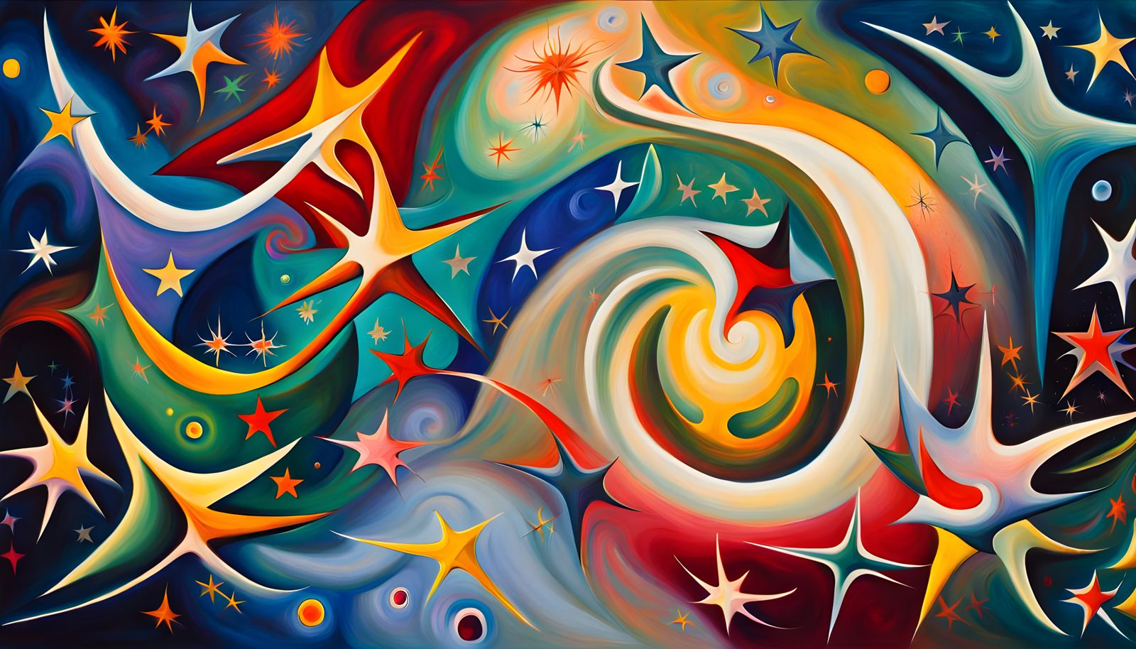 Iridescent Star Cluster Formation in Abstract Expressionism