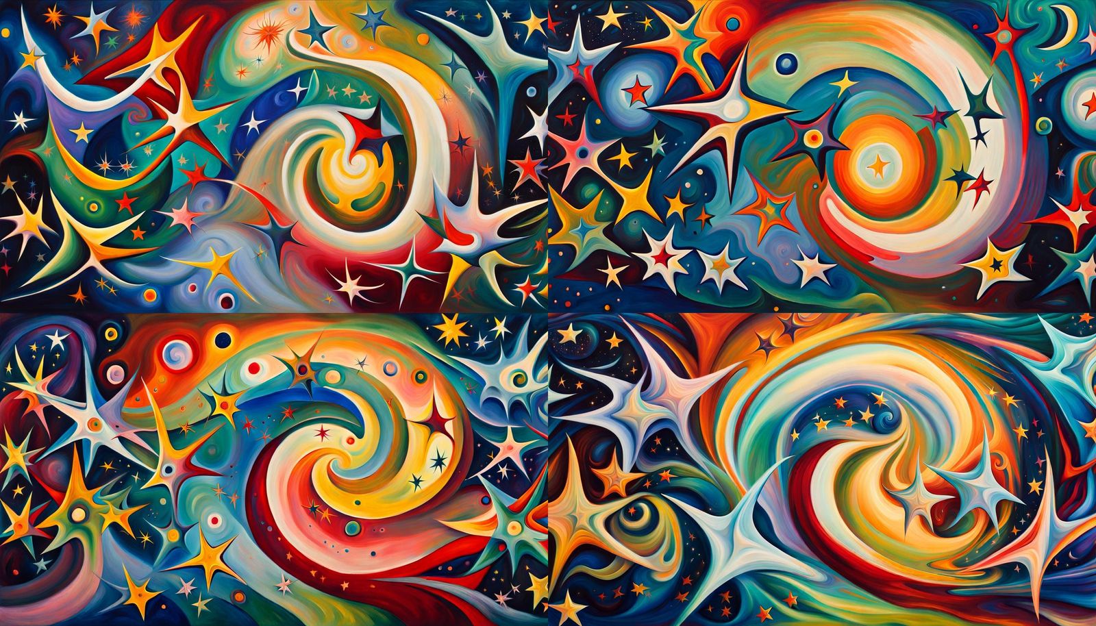 Iridescent Star Cluster Formation in Abstract Expressionism