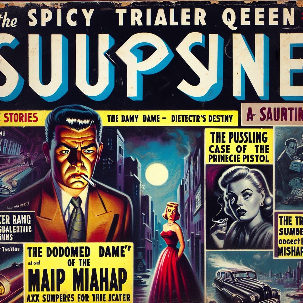 1950s Crime Magazine Cover With Noir Elements