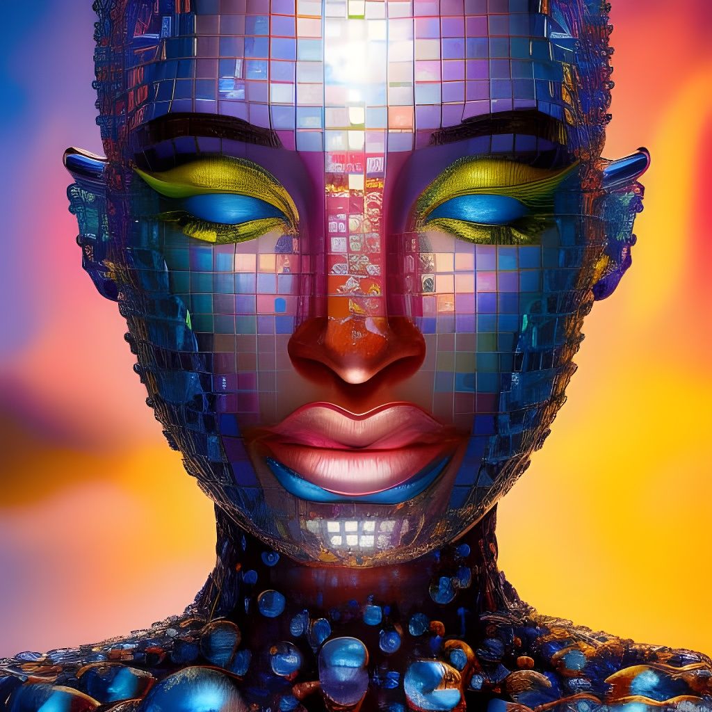 Brickwork Portrait with Water Accents