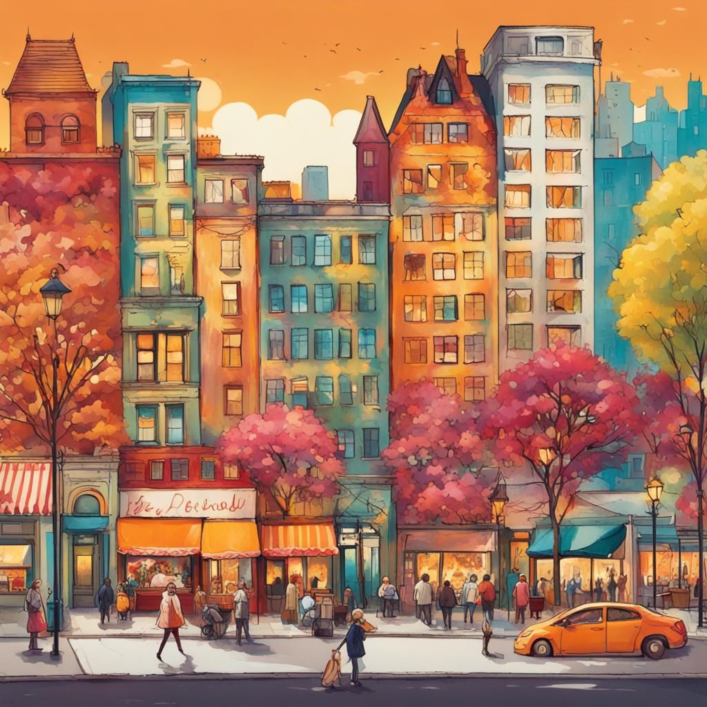 Contagious Laughter in Lively Illustrative Style