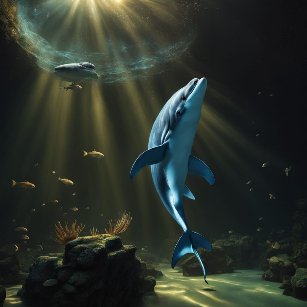 Vibrant Coral Reef Scene with Marine Life