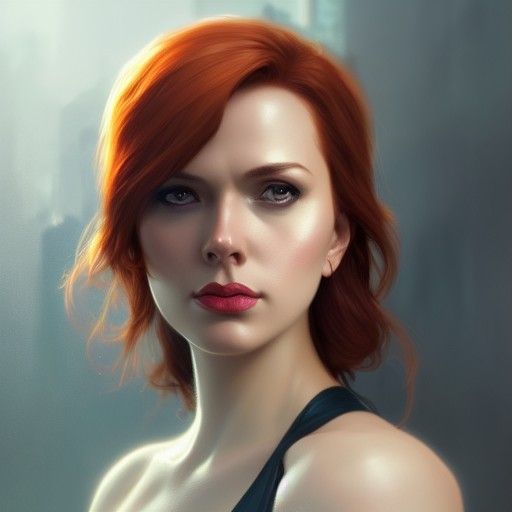 Alluring Natasha Romanova Portrait in Digital Art Style