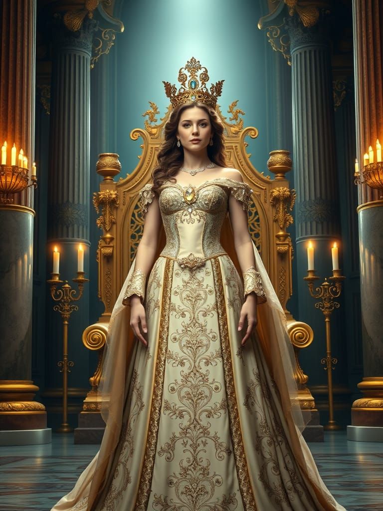 Ethereal Royal Beauty in Lavish Gown