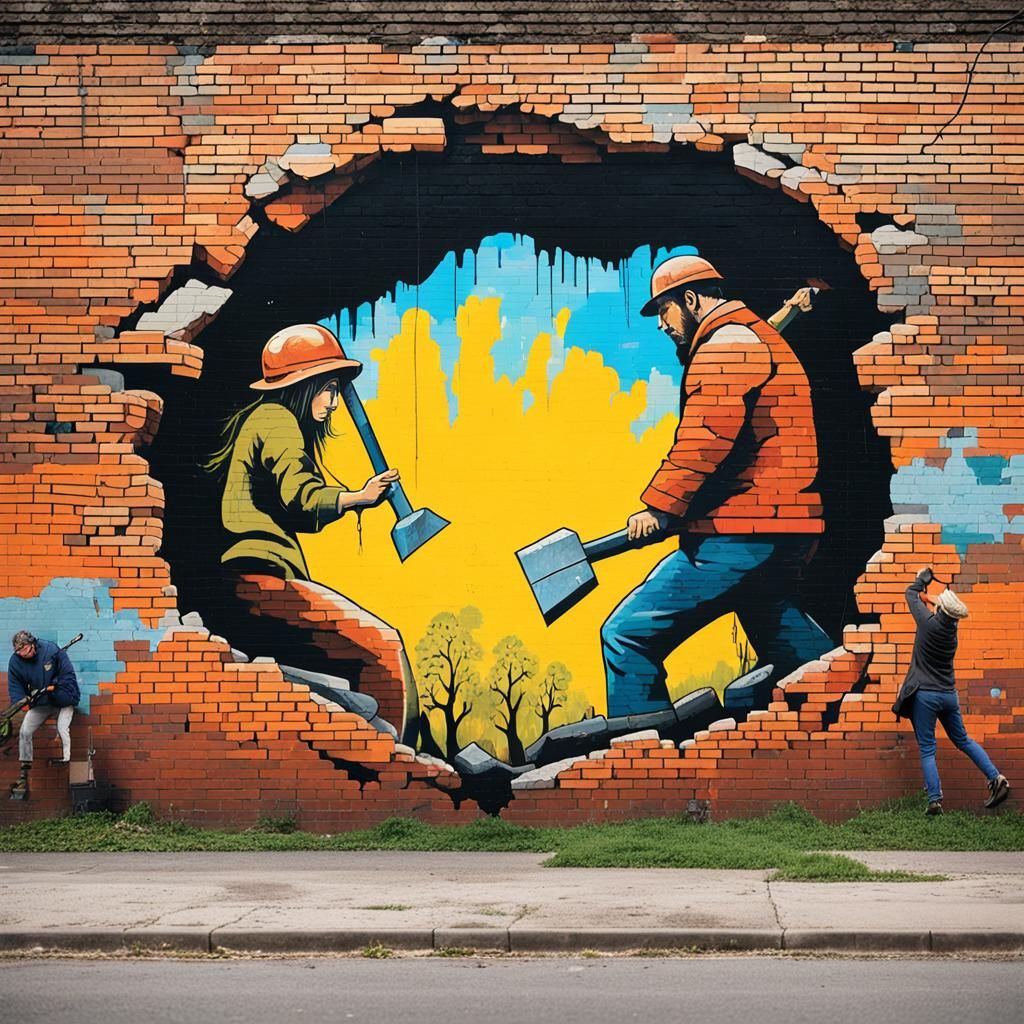 Graffiti Mural: Breaking Through to a Sunny Glade