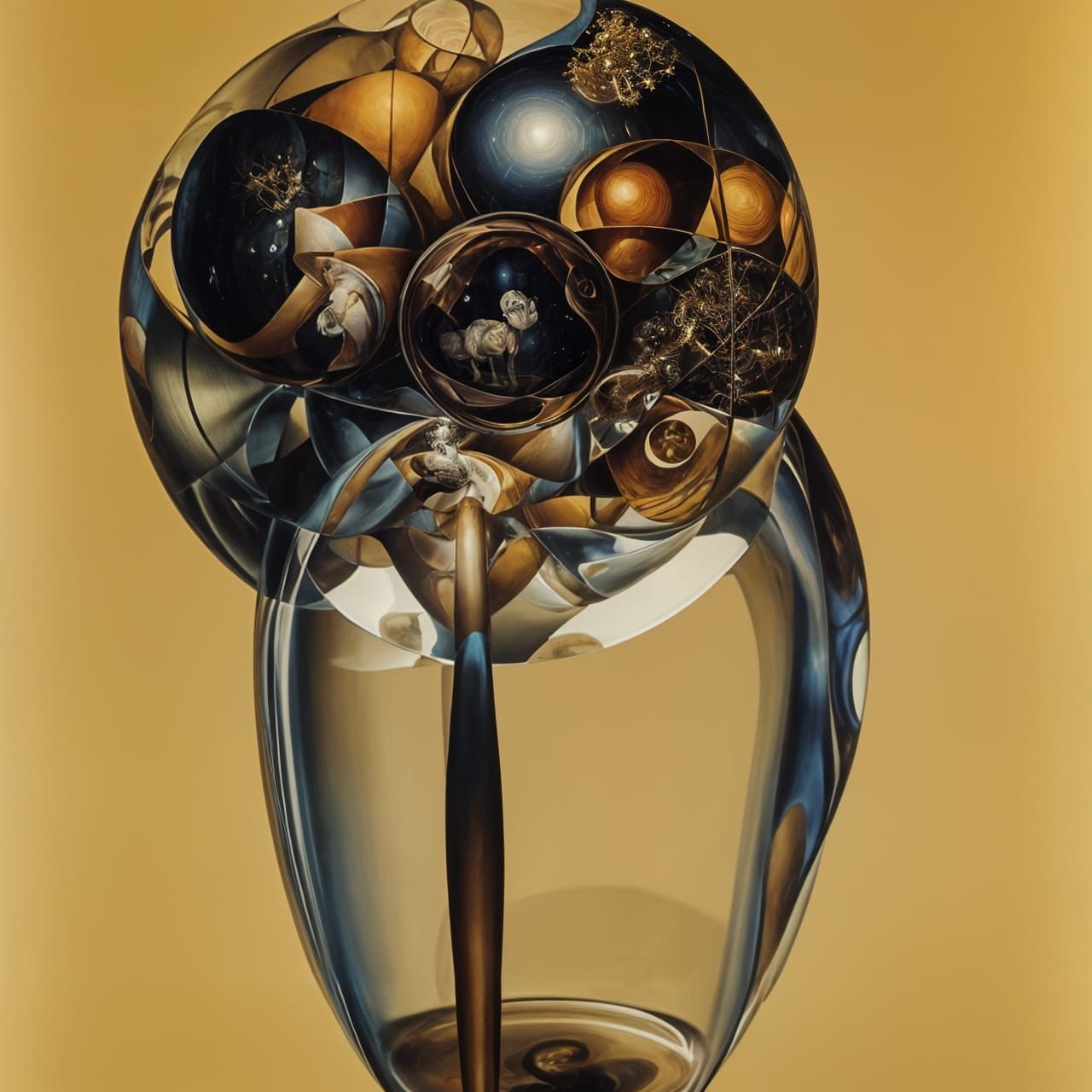 Reflective Fractal Geometry in Dreamy Light