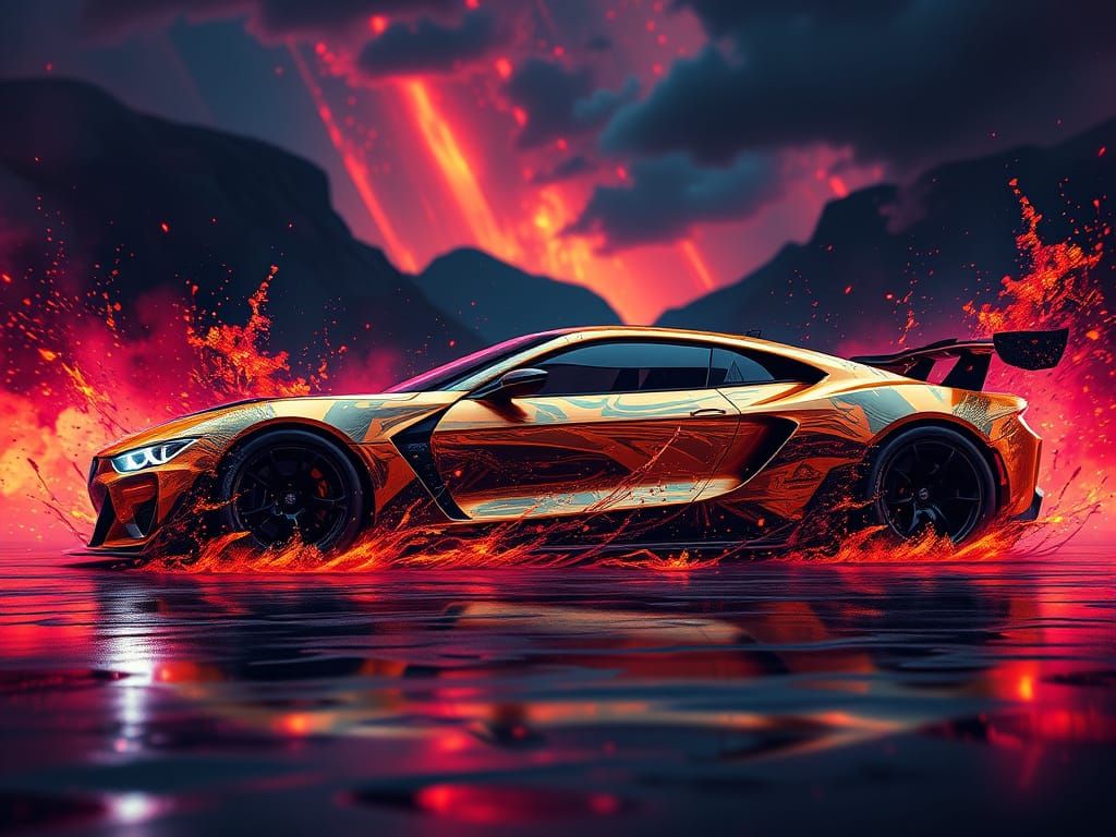 Dream Car: Modern Fantasy Concept Art in 8K