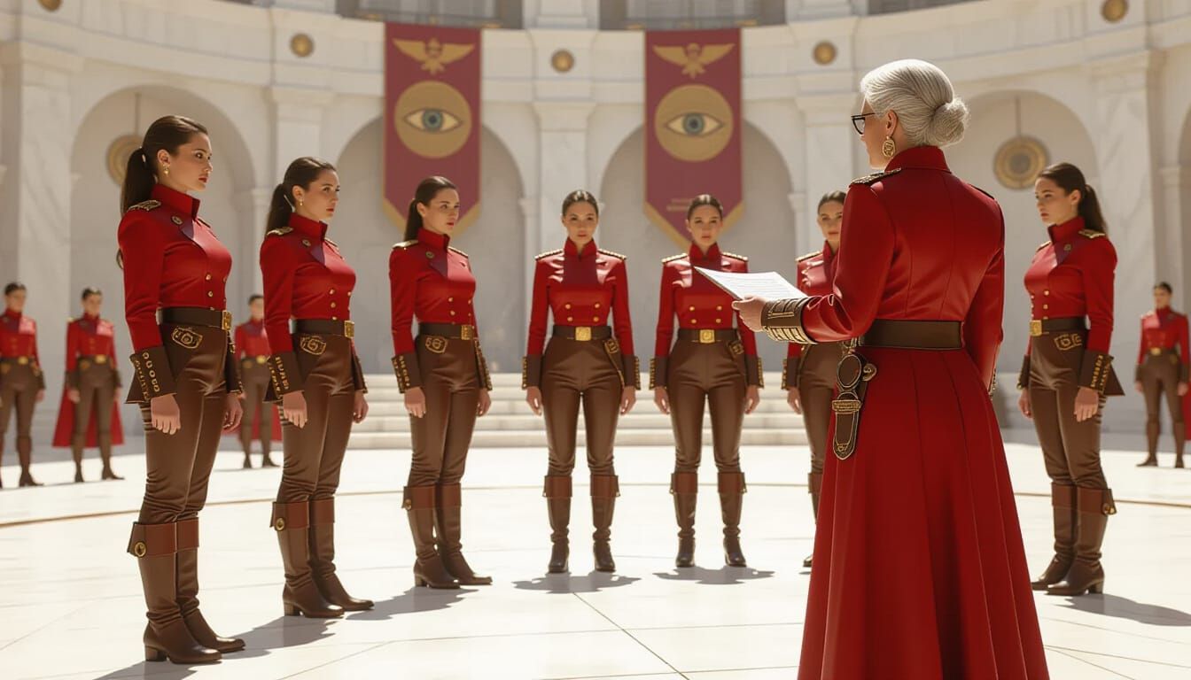 Steampunk Female Soldiers in Marble Arena