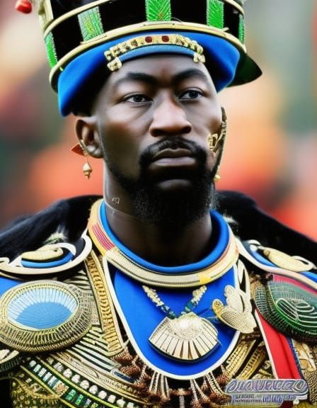 Hyperrealistic Portrait of Changamire Dombo, African Emperor
