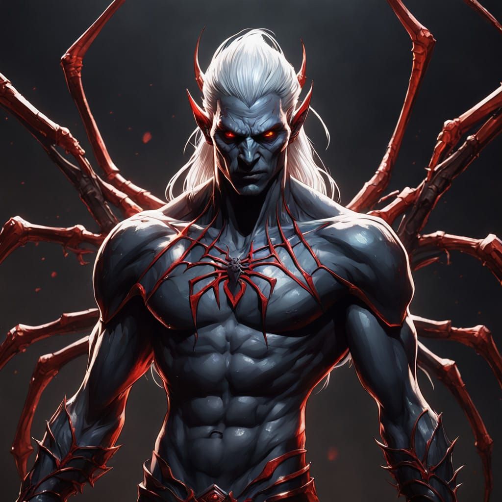 Surreal Dark Fantasy Drow Mutant Revealed in Intricate Detai...