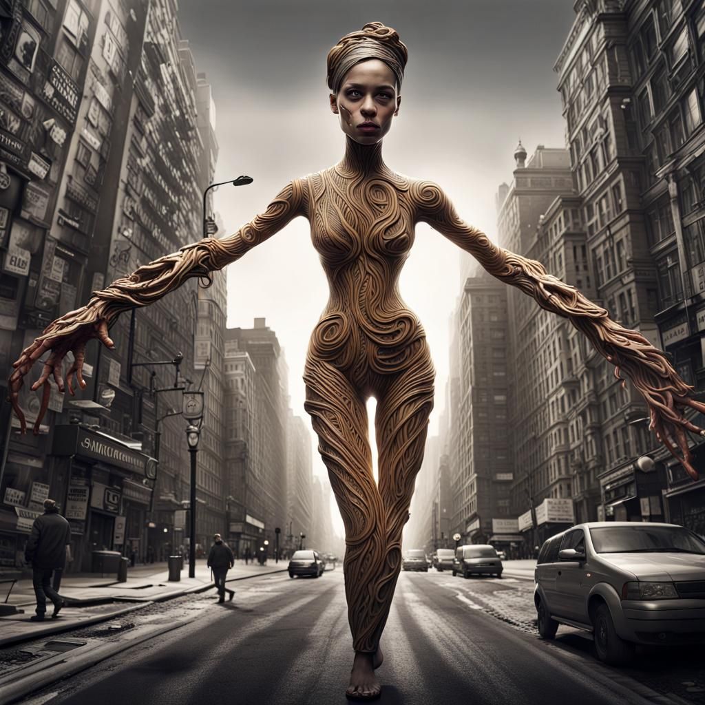 Pretzel City: A Luminous Woman's Dreamscape