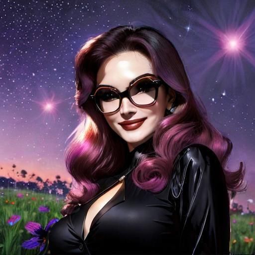 Wildflowers Under a Starry Night Sky