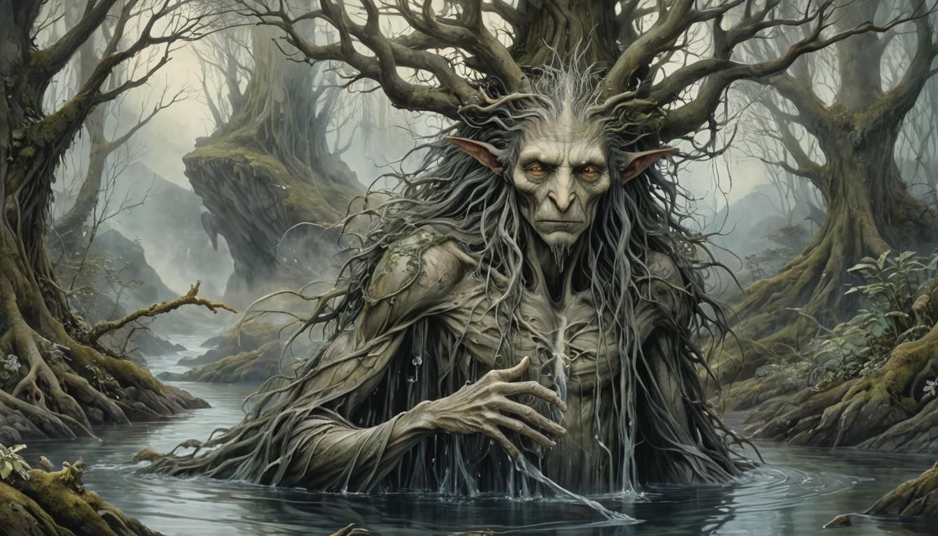 Gratitude Collage: Digital Art in Froud and Lee Style