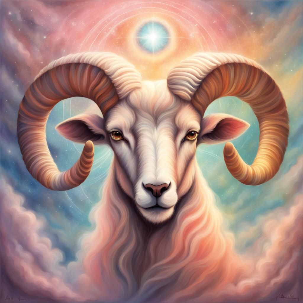 Aries Astrological Sign in Pastel Fantasy Art