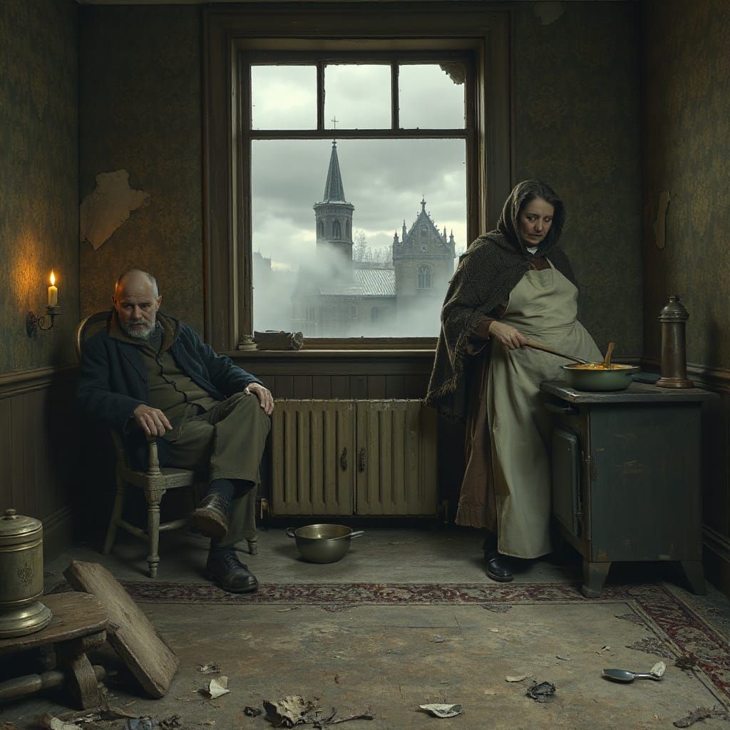 Gritty Steampunk Home Scene