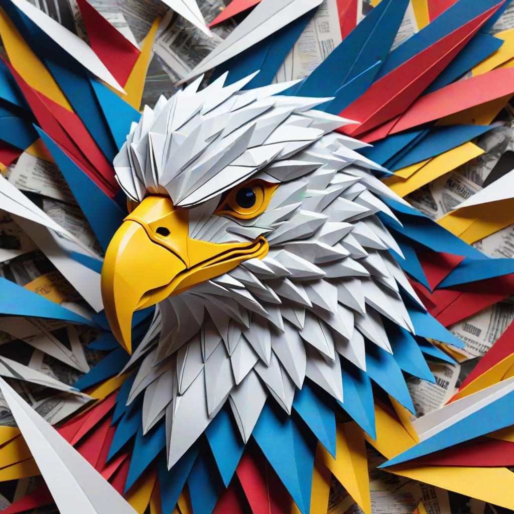 Hyper-Realistic Origami American Eagle Papercraft